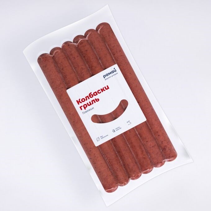 Колбаски говяжьи Гриль Рамай зам. 560 гр/уп (РБ) 02893 - фото 1284